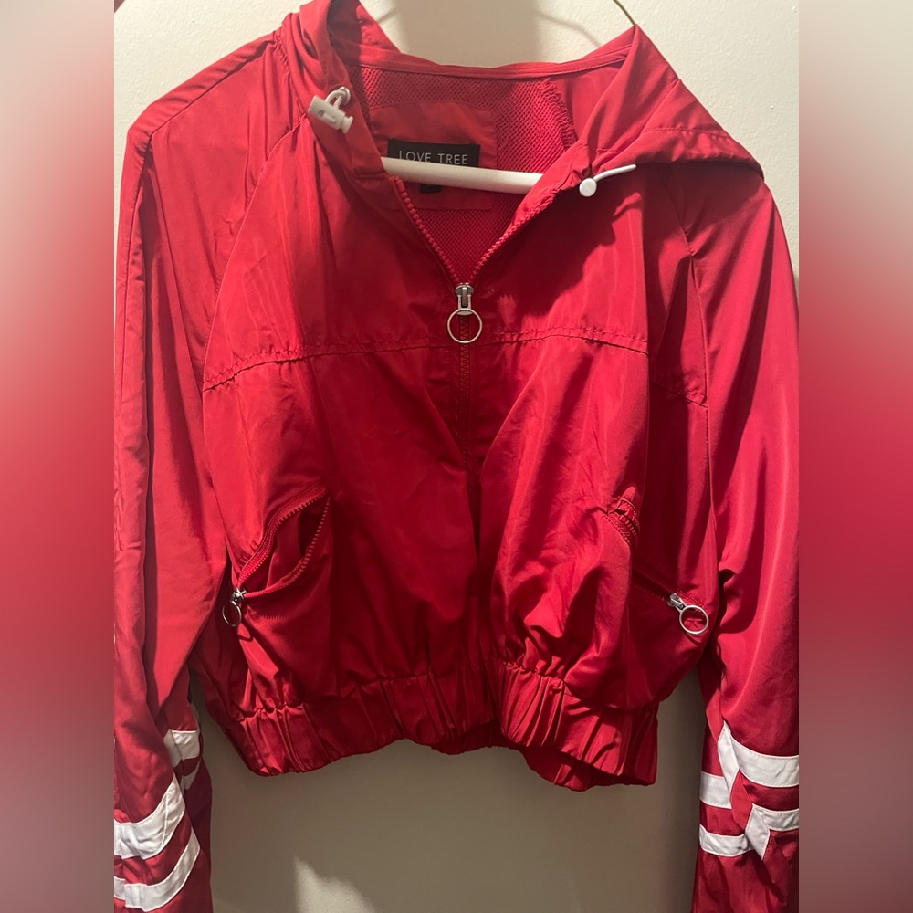 Red wind breaker